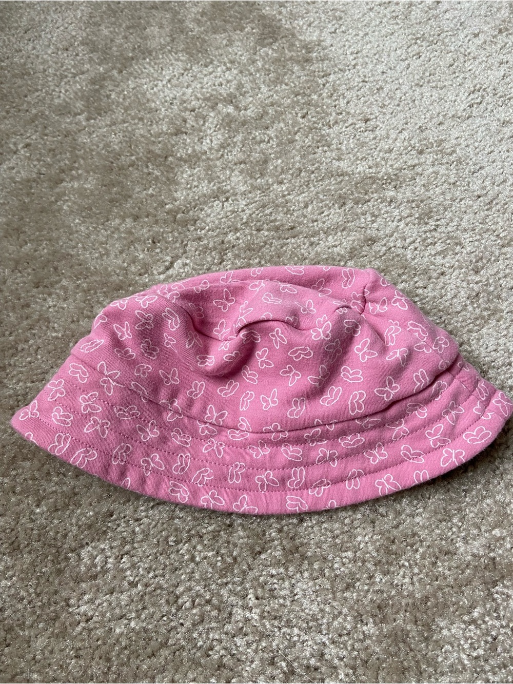 Kids Pink Butterfly Print Bucket Hat - Disney Baby